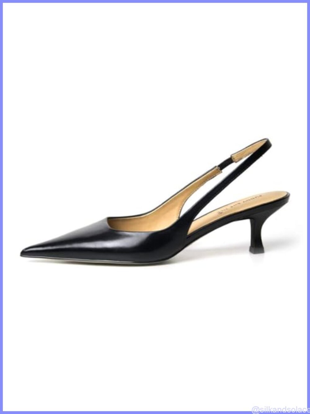FSJ Women's Kitten Heel Slingback Sandals Pointy Toe Pumps Dress Shoes
